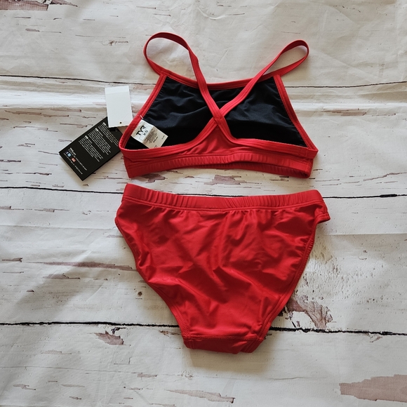 NWTS TYR Womens Red Two Piece Workout Bikini Size XS - Picture 3 of 6